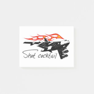 Cartoon aeroplane post-it notes