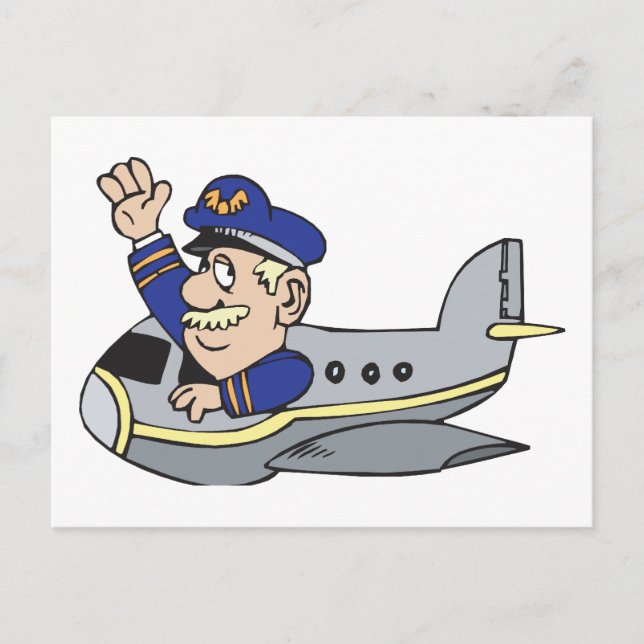 Cartoon Aeroplane Postcard (Front)