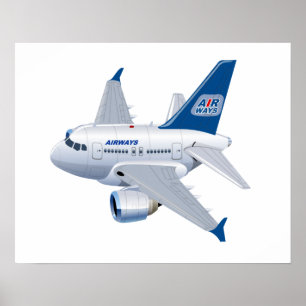 Cartoon aeroplane poster