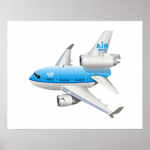 Cartoon aeroplane poster