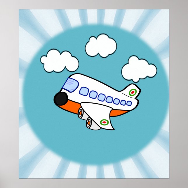 Cartoon Aeroplane Poster (Front)