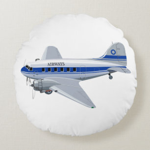 Cartoon aeroplane round cushion