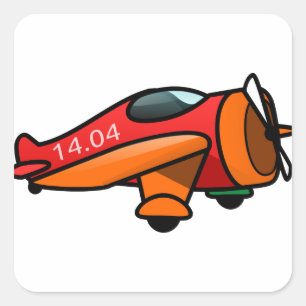Cartoon Aeroplane Square Sticker