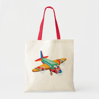 cartoon aeroplane tote bag