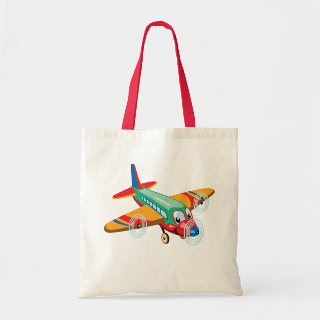 cartoon aeroplane tote bag (Front)