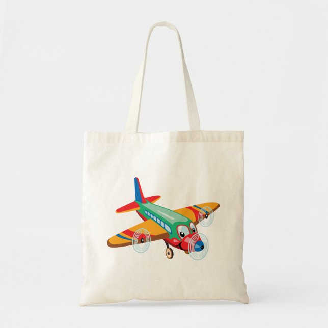 cartoon aeroplane tote bag (Front)