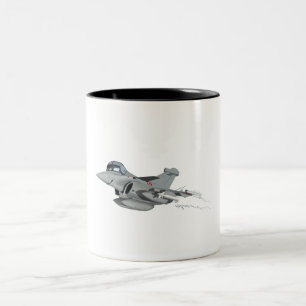 Cartoon aeroplane Two-Tone coffee mug