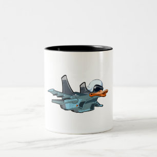 Cartoon aeroplane Two-Tone coffee mug