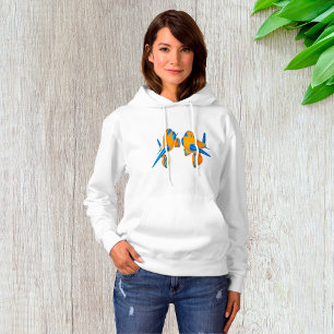 Cartoon Aeroplanes Vibrant Orange and Blue  Hoodie