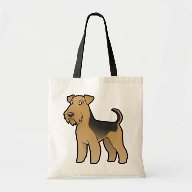 Cartoon Airedale Terrier / Welsh Terrier Tote Bag (Front)