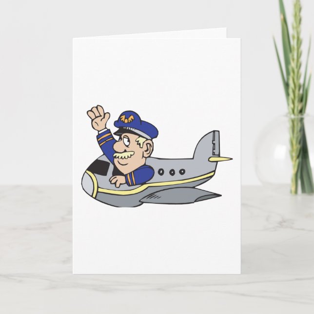Cartoon Airplane Card (Front)