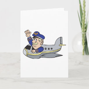 Cartoon Airplane Card