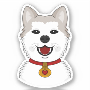 Cartoon Akita dog - vinyl sticker