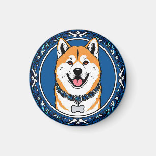 Cartoon Akita Inu Lover Gift Magnet