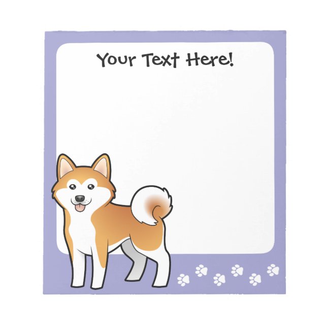 Cartoon Akita Inu / Shiba Inu Notepad (Front)