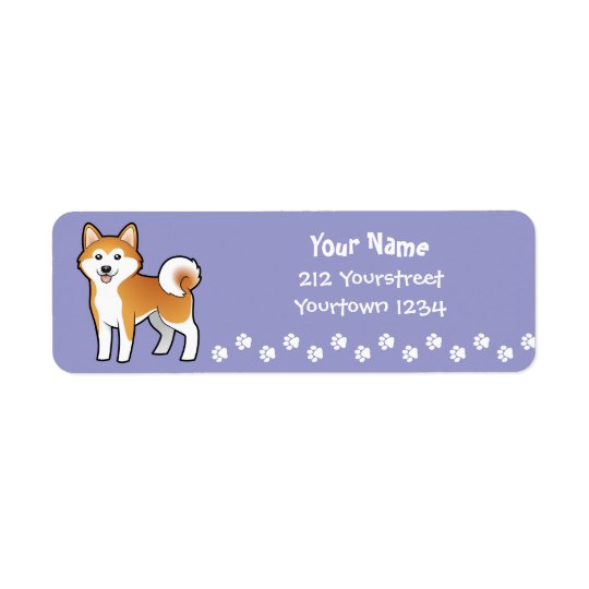 Cartoon Akita Inu / Shiba Inu Return Address Label