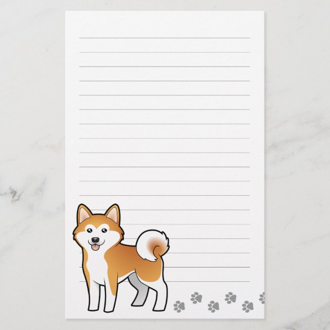 Cartoon Akita Inu / Shiba Inu Stationery (Front)
