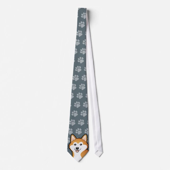 Cartoon Akita Inu / Shiba Inu Tie (Front)