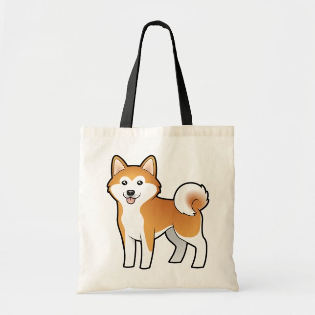 Cartoon Akita Inu / Shiba Inu Tote Bag (Front)