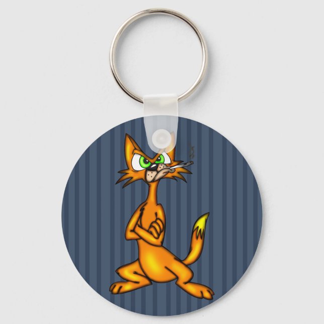 Cartoon Alley Cat Key Ring (Front)