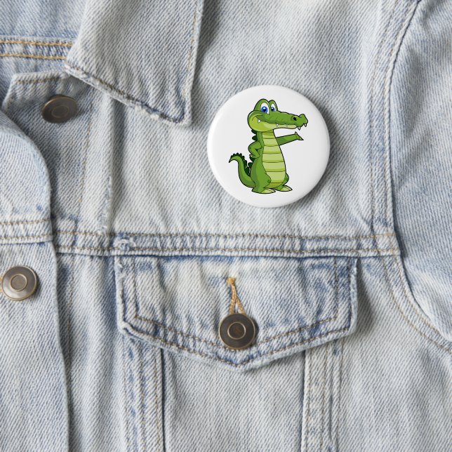 Cartoon Alligator Background 6 Cm Round Badge (In Situ)