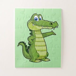 Cartoon Alligator Background Jigsaw Puzzle