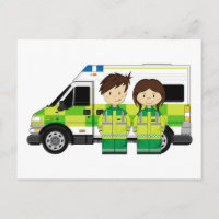 Cartoon Ambulance and EMT's