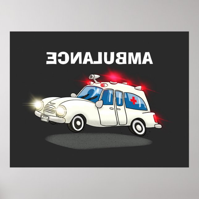 Cartoon Ambulance Poster (Front)