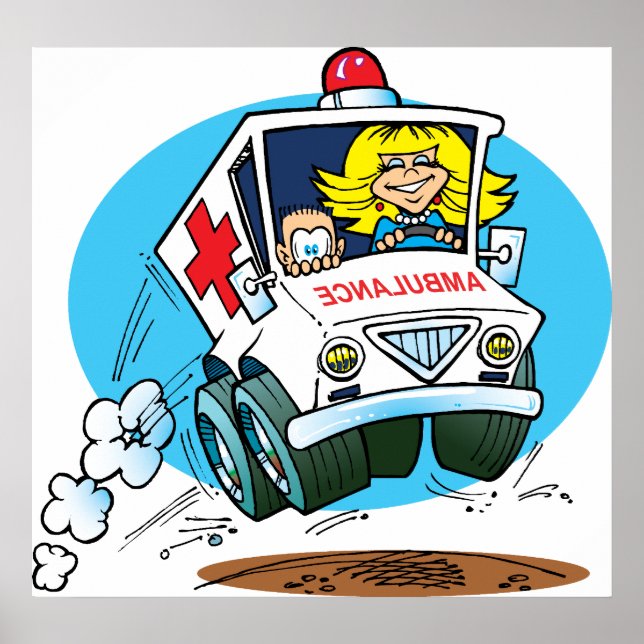 Cartoon Ambulance Poster (Front)