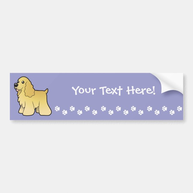 Cartoon American Cocker Spaniel Bumper Sticker (Front)