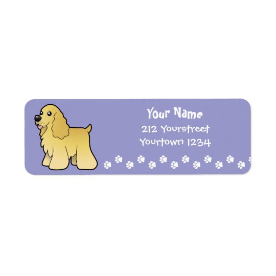 Cartoon American Cocker Spaniel Return Address Label