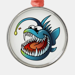 Cartoon Angler Fish Metal Tree Decoration