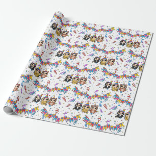 Cartoon Animal Birthday Wrapping Paper   Cute Gift