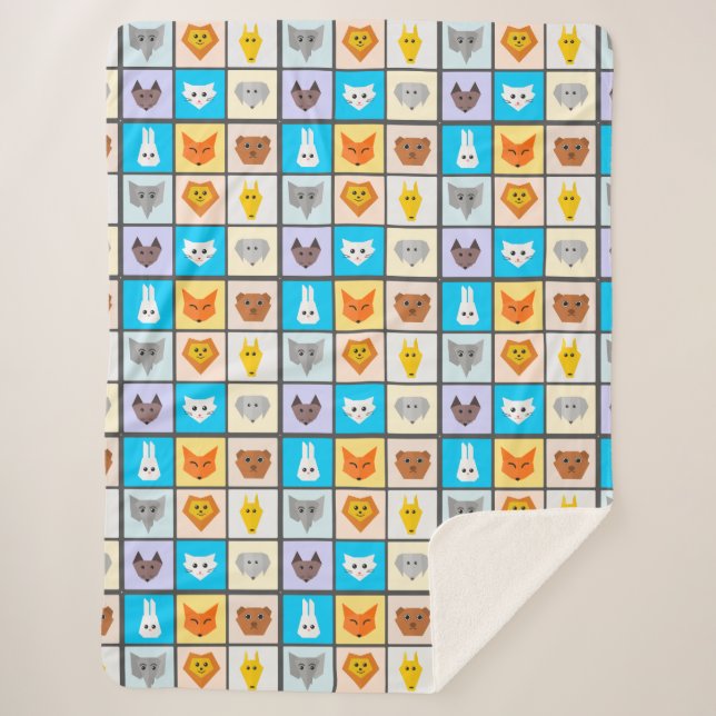 Cartoon Animal Pattern Blankets (Front)
