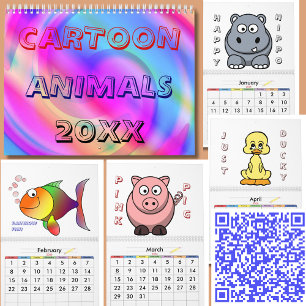 Cartoon Animals 20XX Calendar