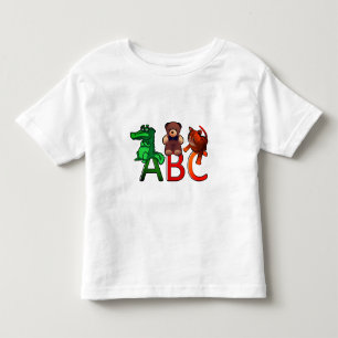 Cartoon Animals ABC Alphabet Print Toddler T-Shirt