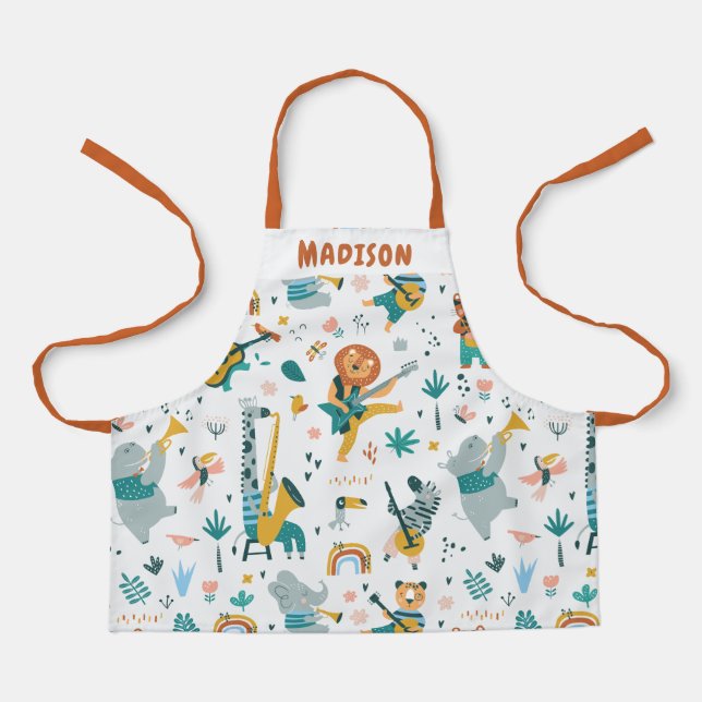 Cartoon Animals Band Apron (Front)