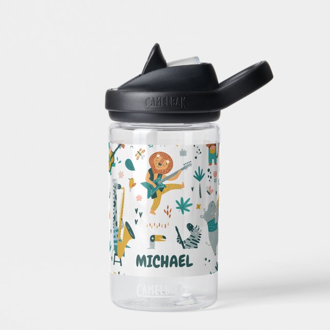 Cartoon Animals Band Water Bottle (Left)