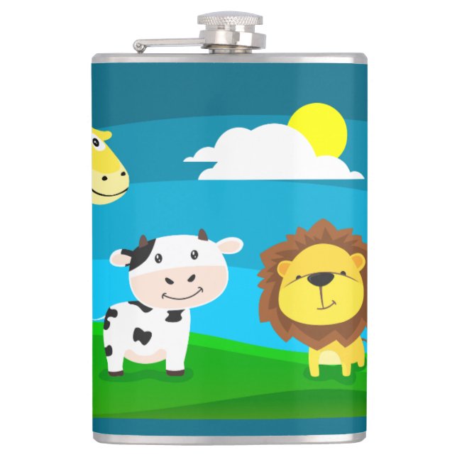 Cartoon animals    hip flask (Front)