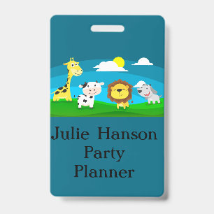 Cartoon animals       ID badge