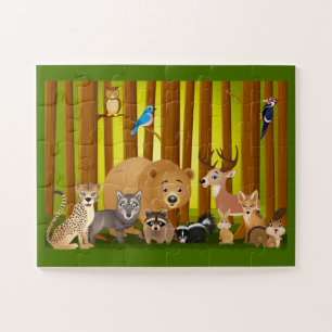 Cartoon Animals In the Forest Jigsaw Puzzle