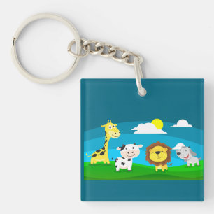 Cartoon animals key ring