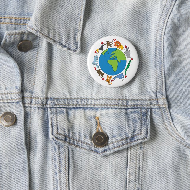 Cartoon Animals of the World Button (In Situ)