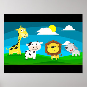 Cartoon animals   poster