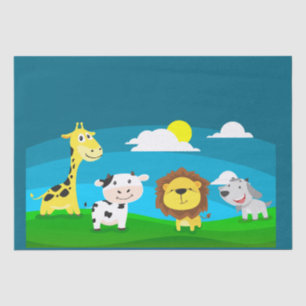 Cartoon animals     tissue paper