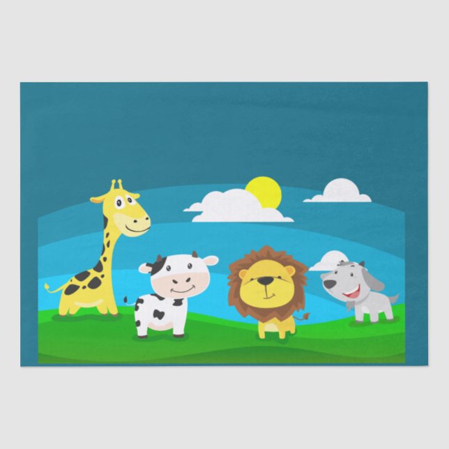Cartoon animals     tissue paper (Front)