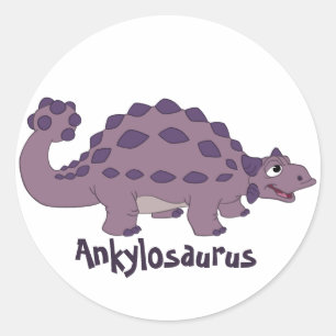 Cartoon Ankylosaurus Classic Round Sticker