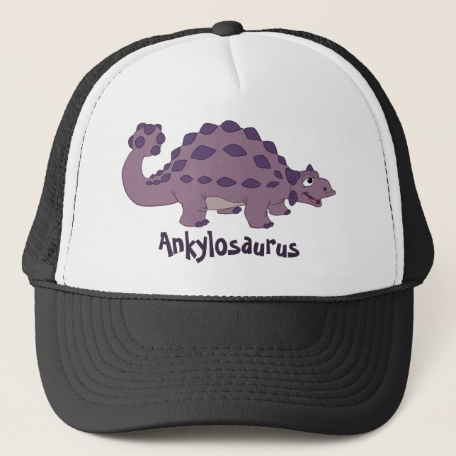 Cartoon Ankylosaurus Trucker Hat (Front)