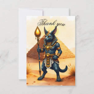 Cartoon Anubis – Egyptian God of the Afterlife  Thank You Card