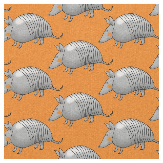 cartoon armadillo fabric (Close Up)